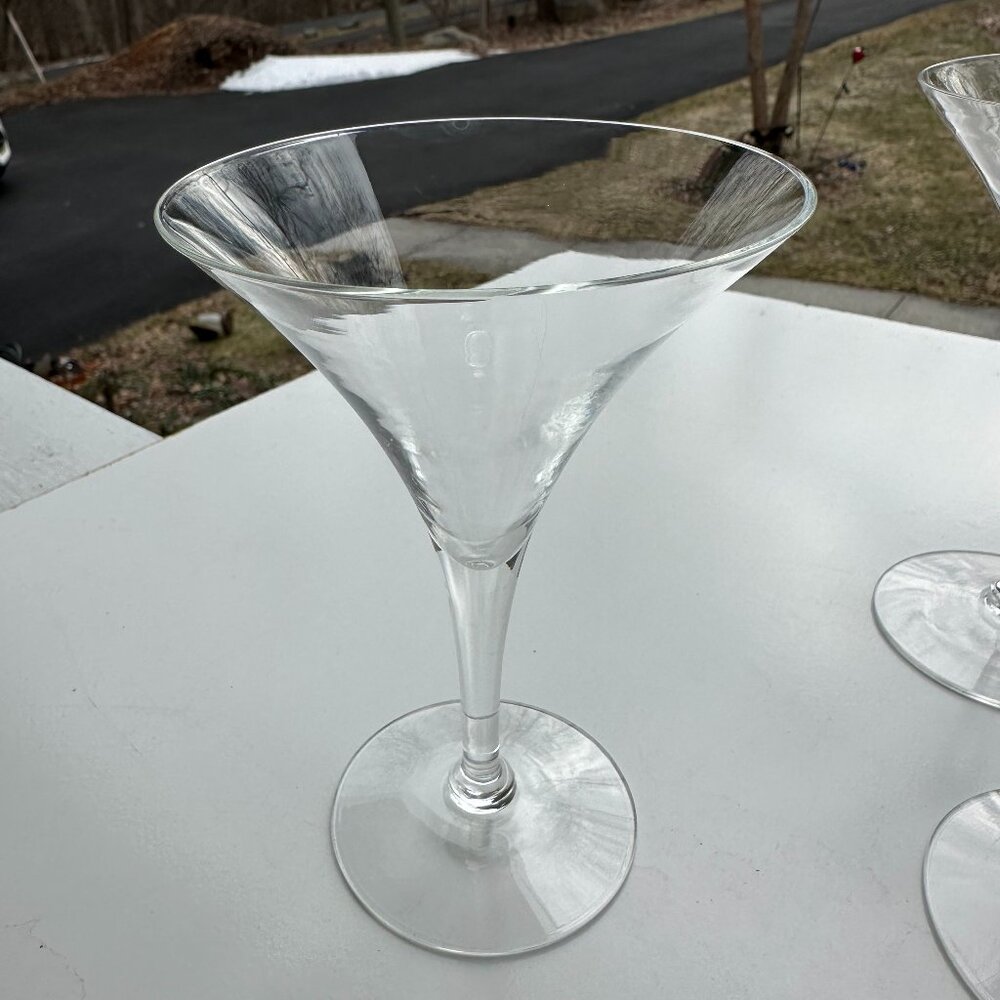 7695 6 EA. VINTAGE MOUTH BLOWN, 6OZ. MARTINI COCKTAIL HAND CRAFTED